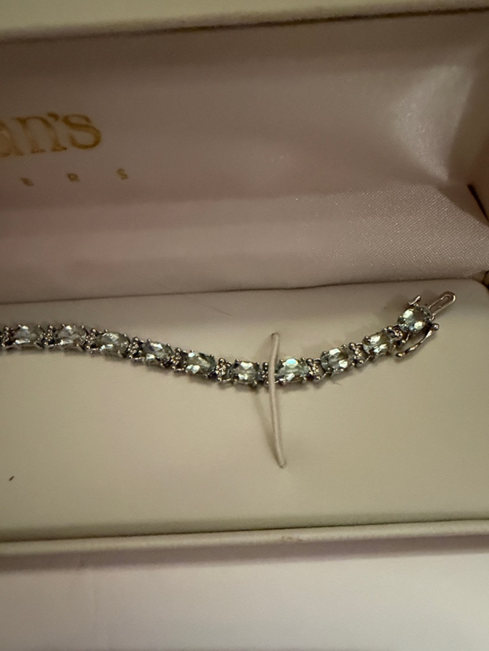 NWOT Aquamarine Jewelry Set- 10k White Gold/ bracelet and ring - Picture 5 of 14